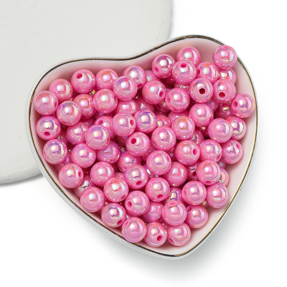 50/100pcs 6/8/10mm AB Color Acrylic Beads Round Loose Spacer Beads for Jewelry Making DIY Handmade Necklace Bracelet Accessories