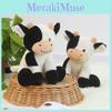 Adorable Smiling Black And White Cow Plush Toy Soft Stuffed Animal Doll Gift