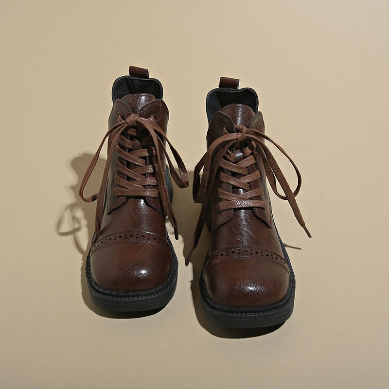 High-top Casual Thick-soled Heightened High-end Tooling Locomotive Tide Boots 2025 Popular Women's British Martin Boots