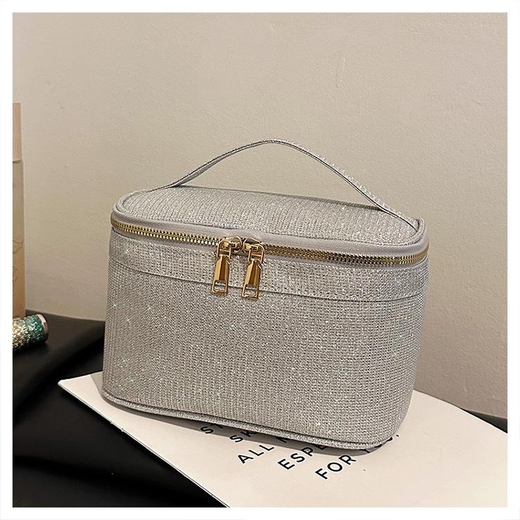 

Модная женская сумка оптом 2025 новая холщовая портативная косметичка повседневная портативная сумка-бокс ручная сумка тренд серебряный