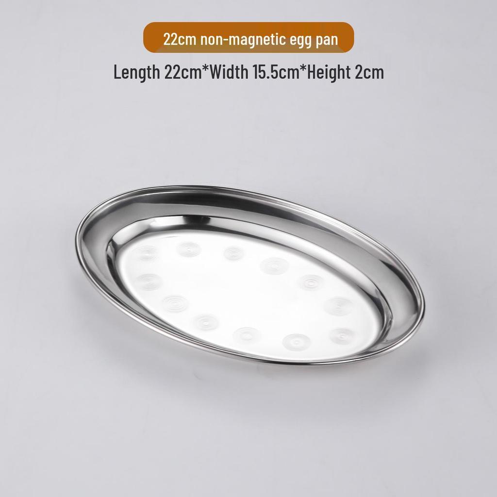 Stainless Steel Oval Plate for Grilled Fish, Steamed Fish, Fruit, Rice, Noodles, and Eggs.
