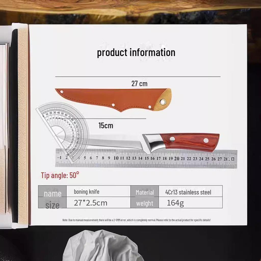 Stainless Steel Multi-Purpose Boning & Butcher Knife - Sharp Meat & Bone Cutting Tool for Chefs