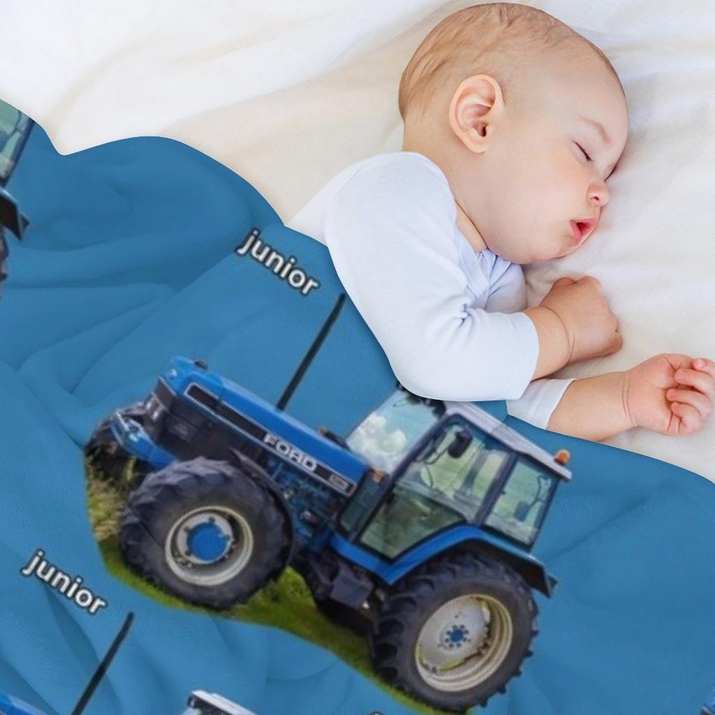 Blue Tractor Throw Blanket Summer Soft Plaid Weighted Christmas Decoration Blankets