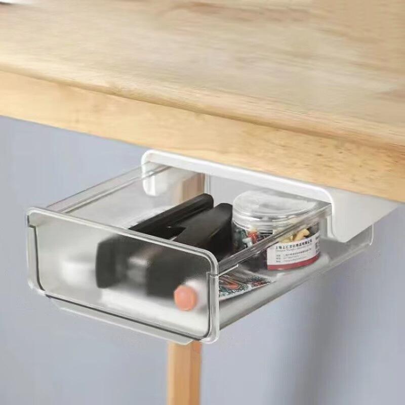 

Invisible Storage Table Shelf Storage Box New Pull Out Storage Box Hanging Under Desk Drawer Large Capacity Undertable Drawer белый