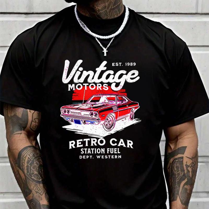 T-Shirt Motorcycle Vintage Motors Retro Car Adventure Casual Round Neck Tee Printed Tshirt 2026