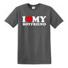 Funny I Love My Boyfriend Heart Gift Joke Novelty Unisexs TShirts Tee Top