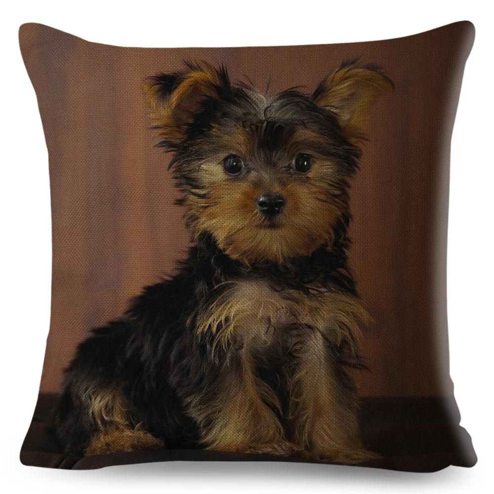 Cute MINI Dog Cushion Cover Decor Pet Animal Printed Pillowcase Polyester Pillow Case for Sofa Home Car Cm