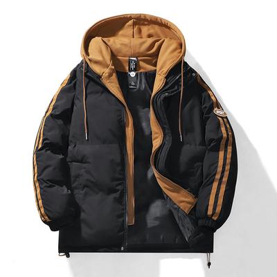 Fake Two Piece Cotton Jacket Men Hooded Cotton Jacket Thick Plus Size Cotton Jacket Couple Bread Jacket Men