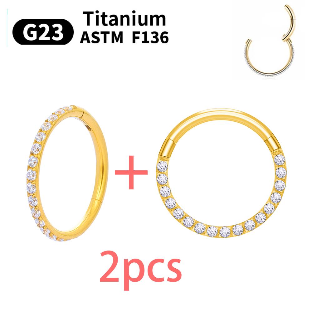 1/10pcs G23 Titanium Nasal Ring For Women Hoop Earring 16G/18G Piercing Jewelry Gift Lip Ring Hinge Clicker Open Diaphragm