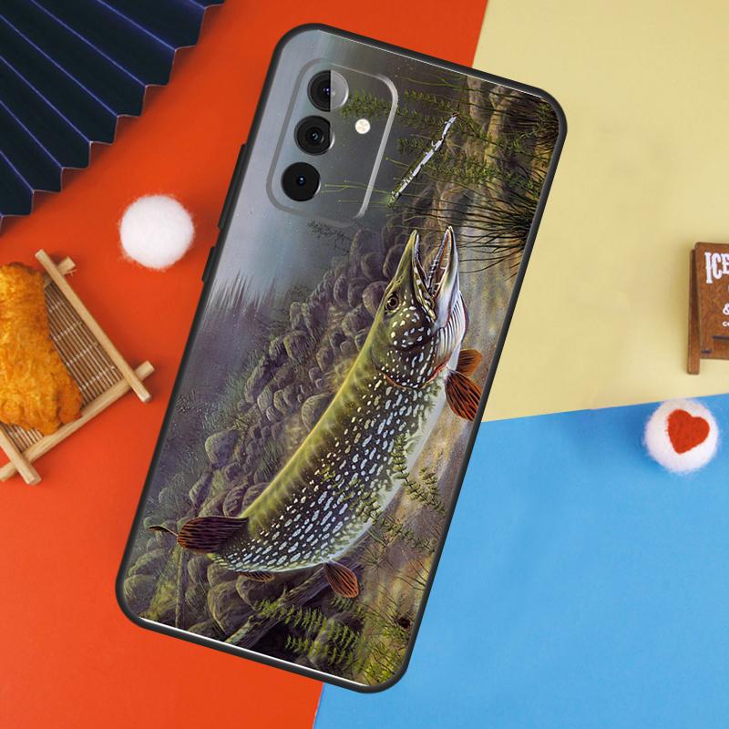 Pike Fish Fishing Lure Case For Samsung Galaxy A16 A26 A36 A56 A17 A55 A35 A15 A52 A32 A12 A53 A33 A13 A14 A34 A54