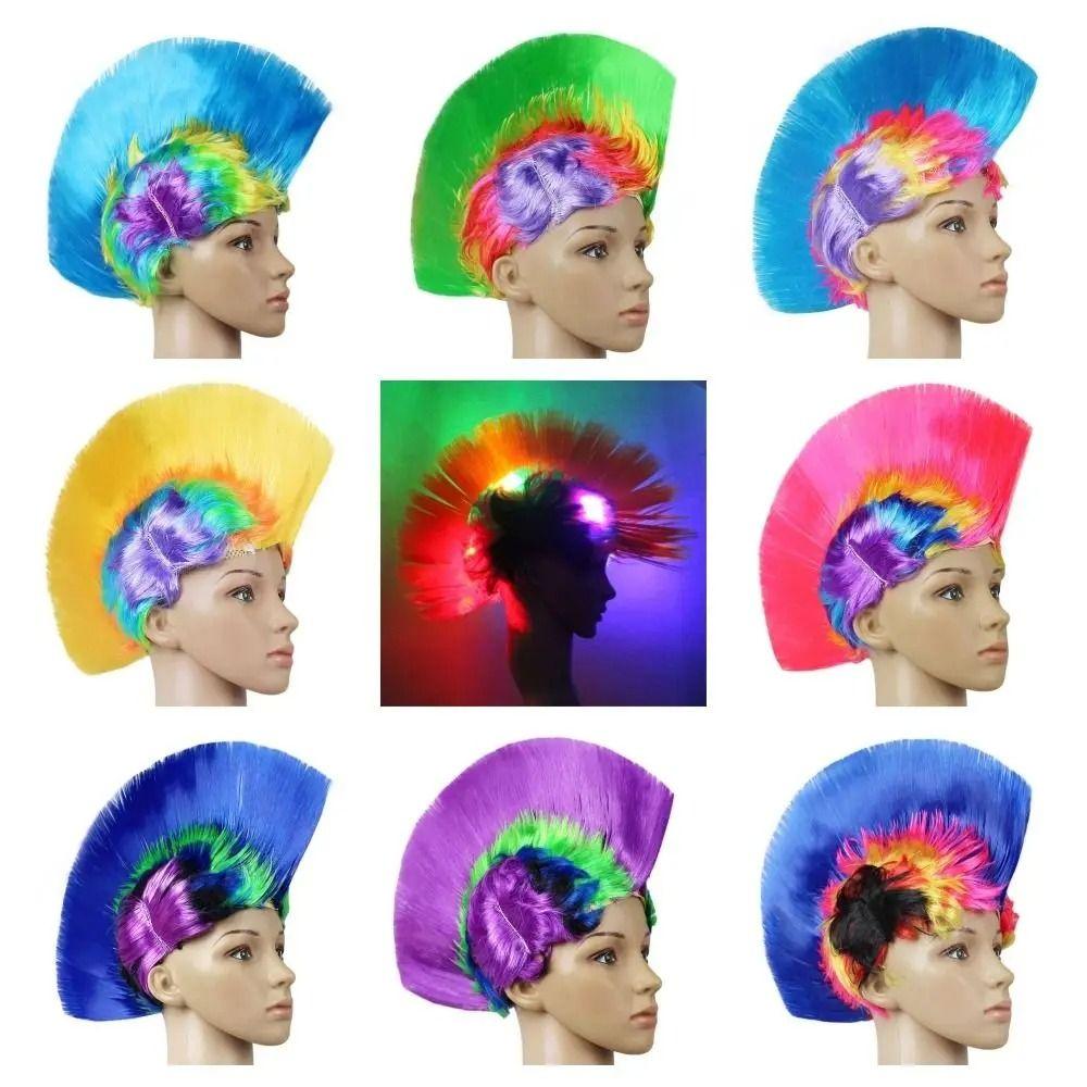 Leuchtende Bar Performance Kopfbedeckung Kopfbedeckung Maskerade Verkleidung Perücke Neues LED-Licht Kamm Haar Party