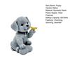 Garden Dog Statue with Solar Butterfly Light Small Resin Puppy Sculpture Outdoor Waterproof Solar Powered Animal Figurine for Yard Patio Lawn