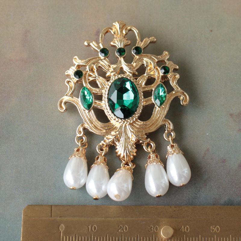 Spilla Brooch Vintage Leopardo Animale Palazzo Perla con Lega Galvanizzata Per Donne e Uomini