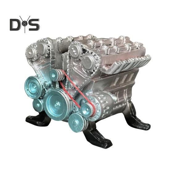 V8 Car Engine Model Realistic Resin 8-Cylinder Auto Engine Decoration Home Office Desktop Ornament Kids Science Learning Educational Toy
