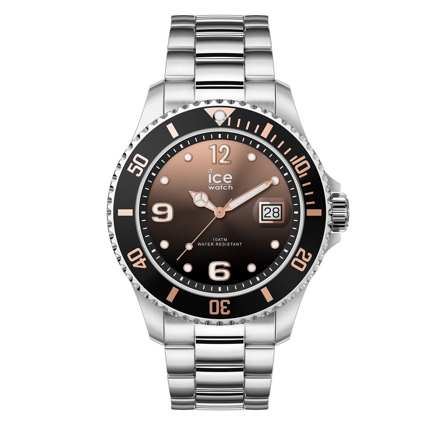 Authorized Dealer Ice Watch Watch 016768 Ice Steel Black Sunset Silver Stainless Steel Medium [Ice Watch] Men s