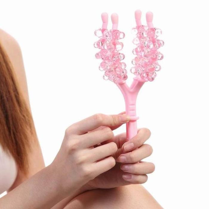 Rouleau de Massage Multifonctionnel Bras Taille Jambe Relaxation Musculaire Masseur Outil de Beauté Rose