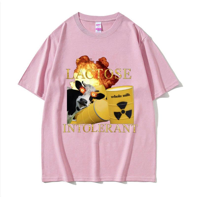 Lactose Intolerant Funny Meme Graphic T Shirt Men Women Harajuku Retro Humor T Shirts Male Casual 100 Cotton Tshirt Streetwear