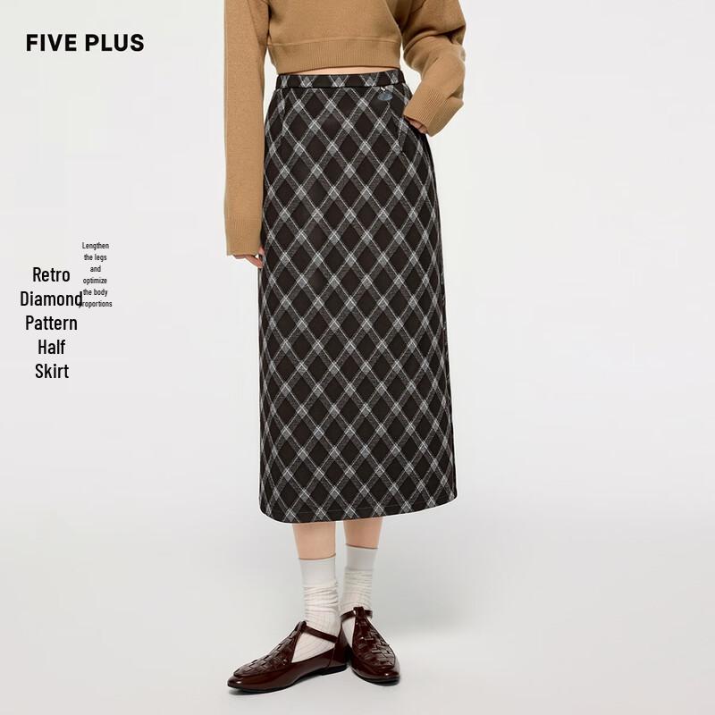 FivePlus Women s Classic Argyle Midi Skirt M