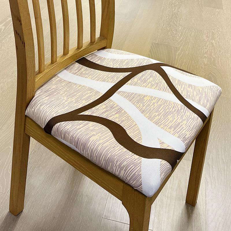 Potahy na židle do jídelny Strečový potištěný potah na jídelní židli Polstrovaný sedák na židli Slipcovers pro kuchyň, kancelář 1 ks