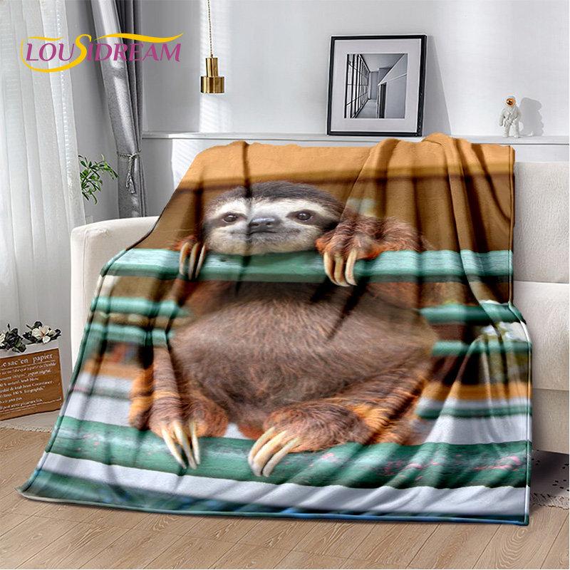 Cute Sloth Series Cartoon Soft Plush Blanket,Flannel Blanket Throw Blanket for Living Room Bedroom Bed Sofa Picnic Cover Kids 3D