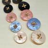 18/22Mm Wholesale Sewing Buttons For Clothing Crafts Supplies Fancy Design Decor Round 5 Colors Shank Button Makers Diy Applique