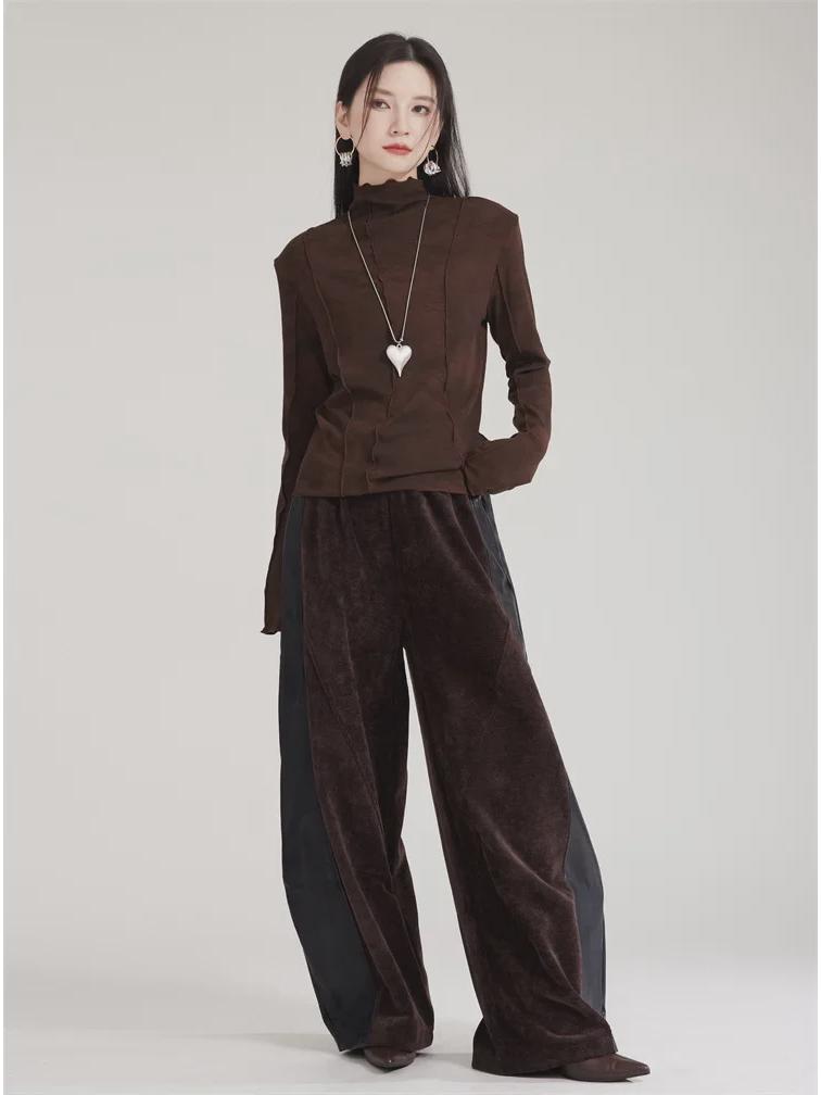 Maillard Women's Wide-Leg Velvet-Lined Sports Sweatpants for Autumn/Winter