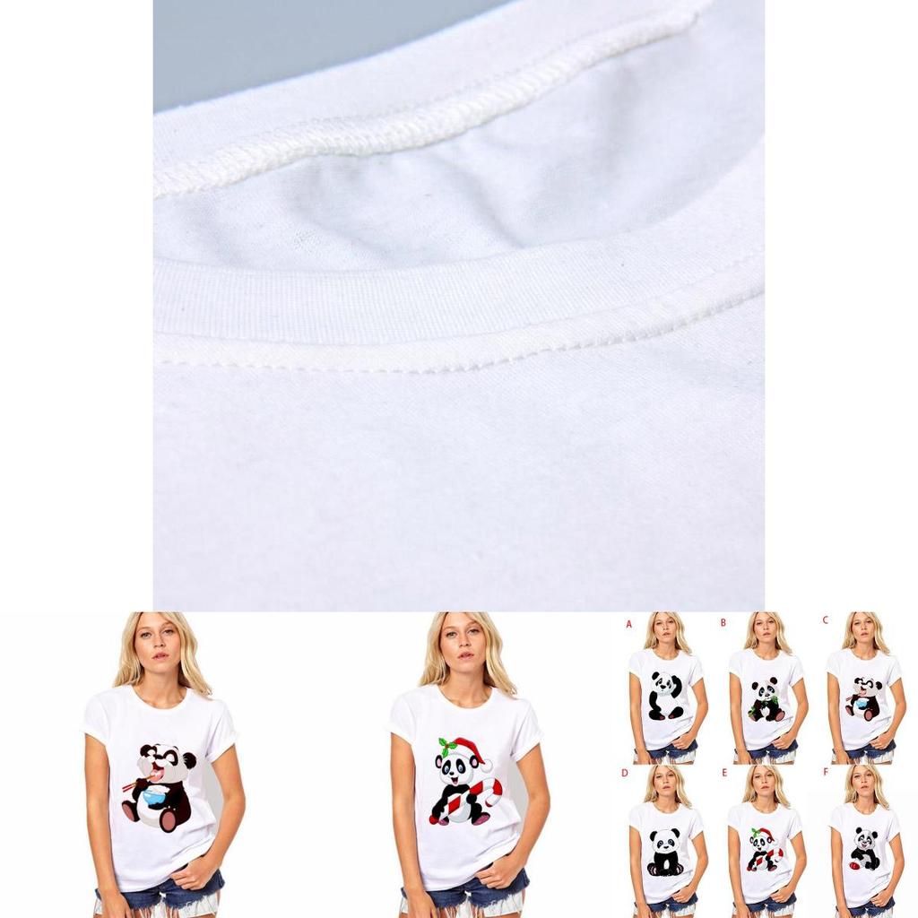 Stylish Women T Shirt Tops Featuring Adorable Panda Print For Summer Casual Wear