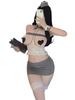 Sexy Cosplay Flight Attendant Uniform Seductive Hollow Out Transparent Outfit Sexy Package Hip Women Tights Korean Style New X20