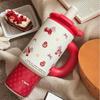 Year Of The Horse Portable Thermos Mug With Ceramic Inner And Travel Cap For Outdoor Use