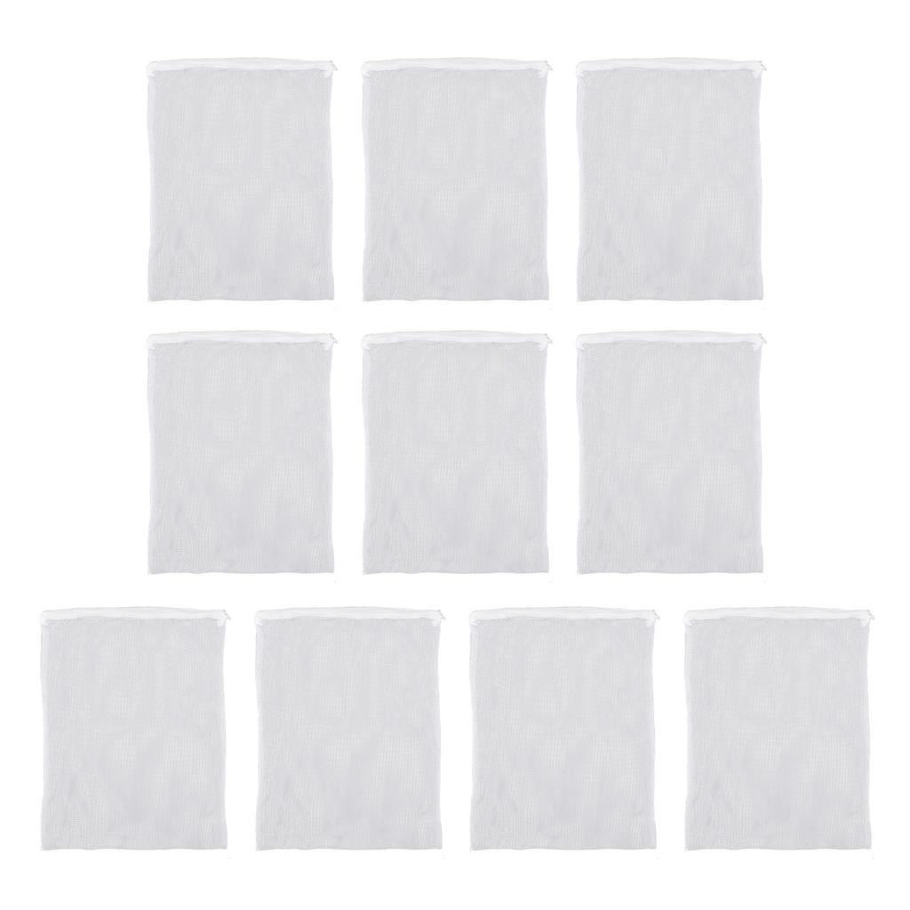 10Pcs Aquarium Filter Media Bags with Zipper Reusable Fish Tank Fine Mesh Bags for Activated Carbon