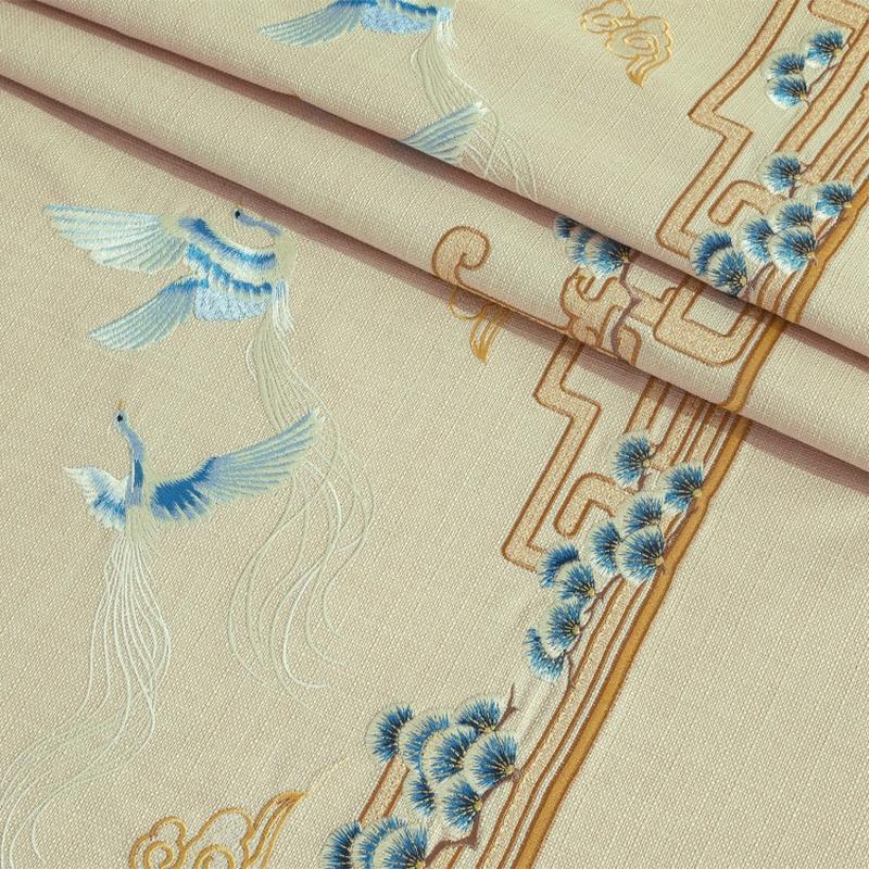 100*148cm Chinese Style Retro Imitation Linen Fabric Embroidery Faux Linen Cloth For Sofa Cushion Luggage Bag Diy Sewing Fabric
