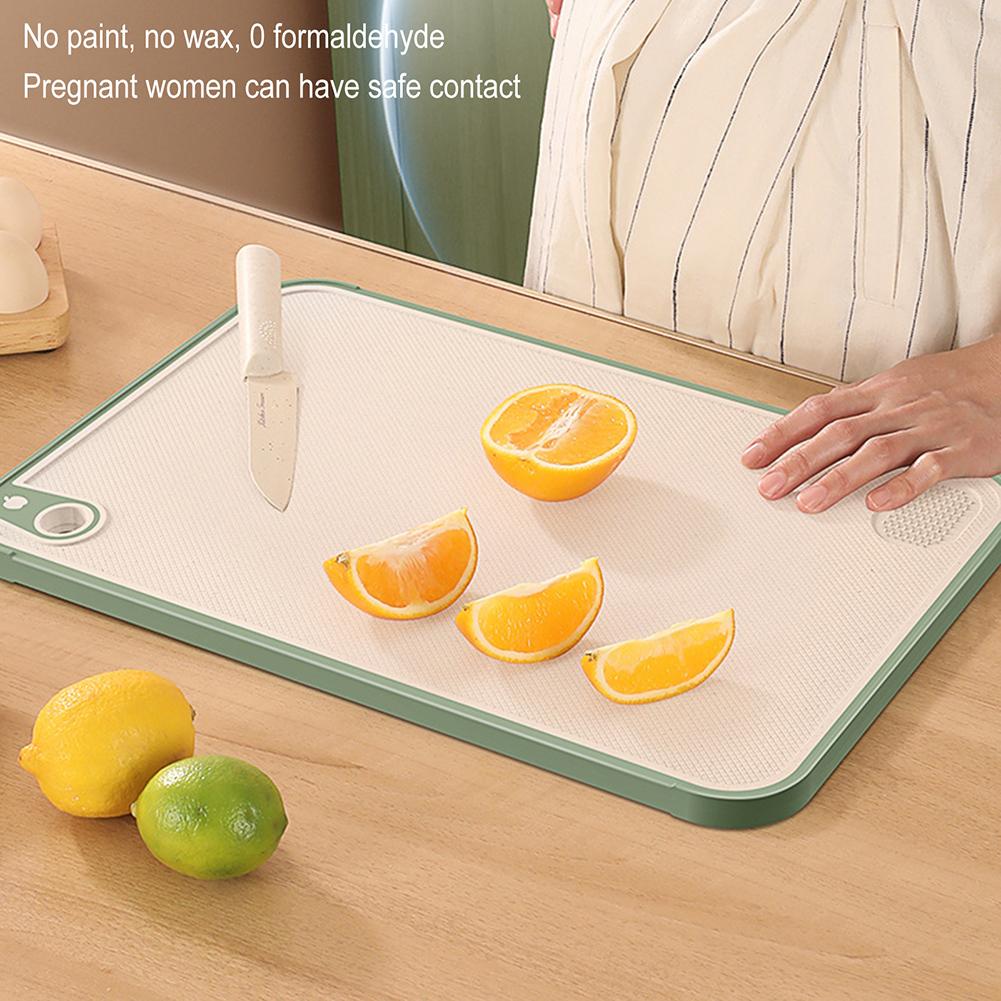 2 Seiten Schneidebrett mit Aufhängelöchern Rutschfest Lebensmittel Fleisch Schneideplatte Küchenwerkzeug