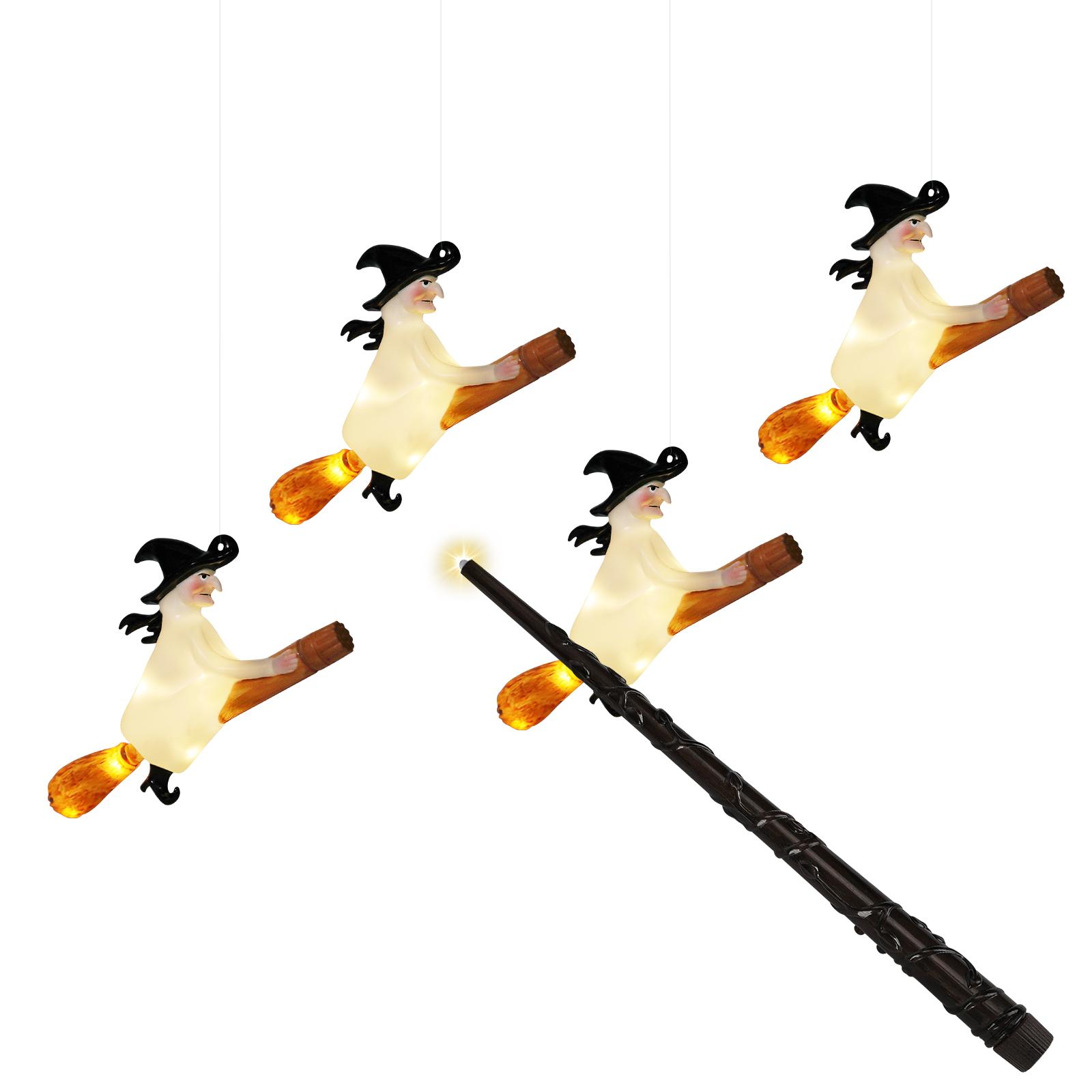 

Светодиодные плавающие свечи-ведьмы с волшебной палочкой, беспламенные подвесные свечи на Хэллоуин, мерцающие свечи-ведьмы, подарки на праздничную вечеринку теплый белый