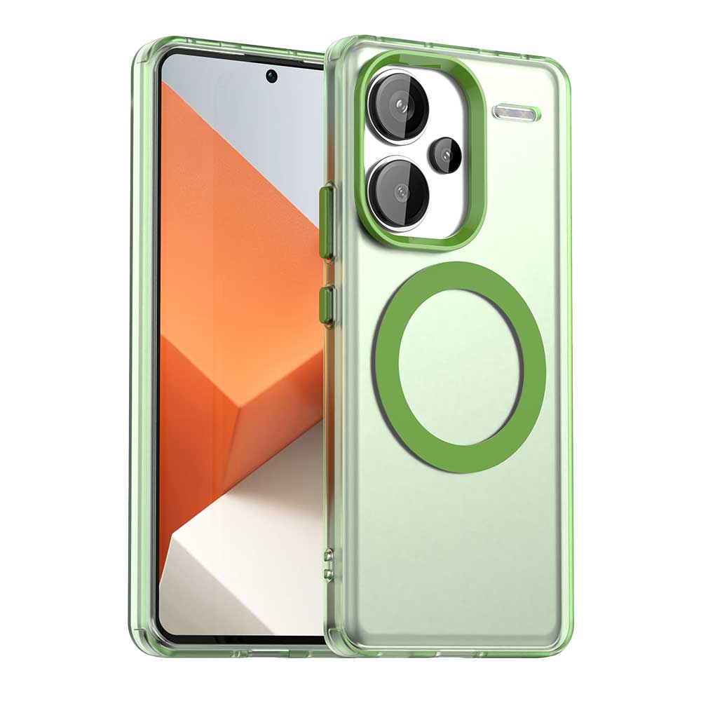 Candy Color Translucent Shockproof Case For Xiaomi Redmi Note 13 Pro Plus 5G Magnetic Wireless Charging TPU Plastic Back Cover