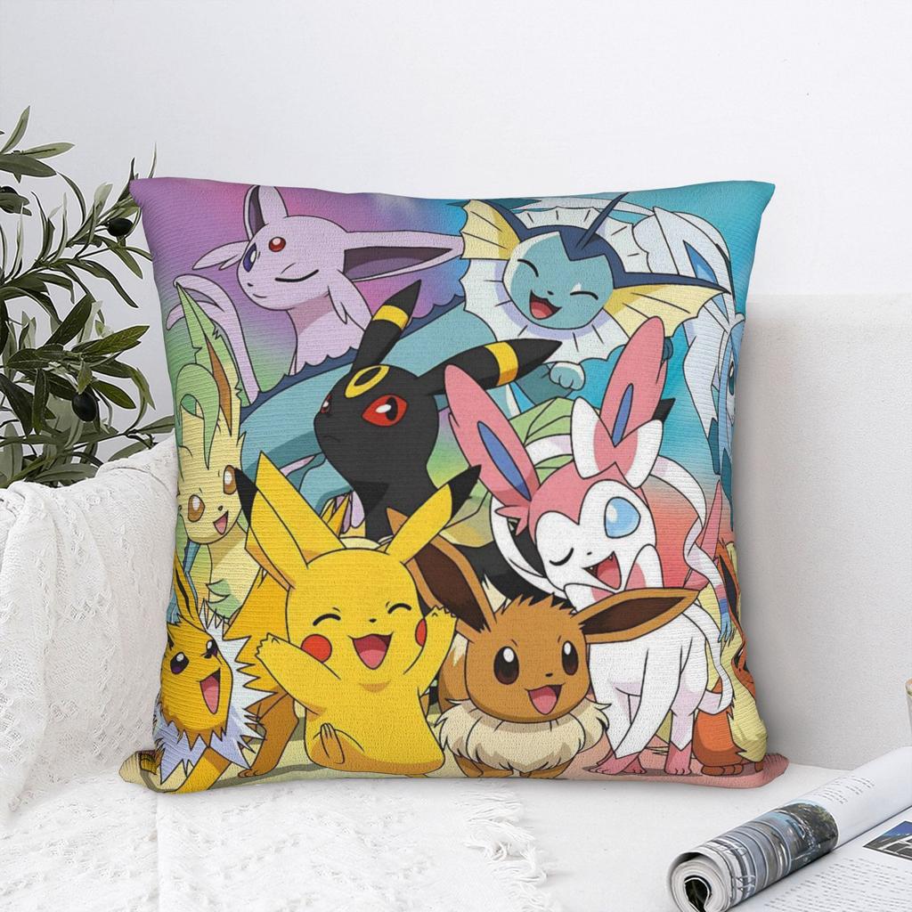 Cartoon Pillowcase Polyester Cushion Cover Decor Pokemoned Throw Pillow Case Cover Home Zipper 45X45Cm