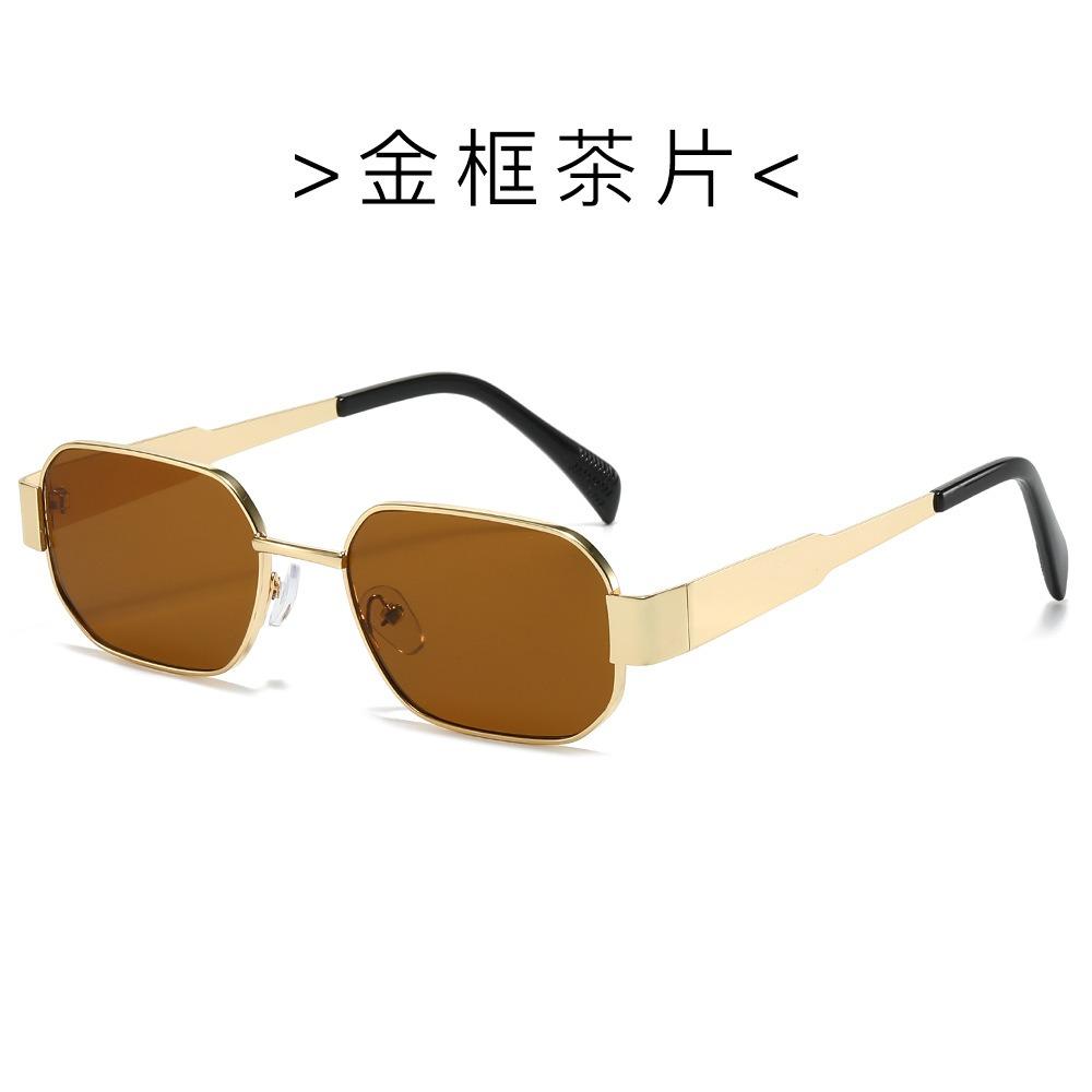 2024 Classical High Fashion Uv 400 Polygon Square Vintage Sunglasses Low Moq Custom Luxury Designer Men Women Metal Sunglasses