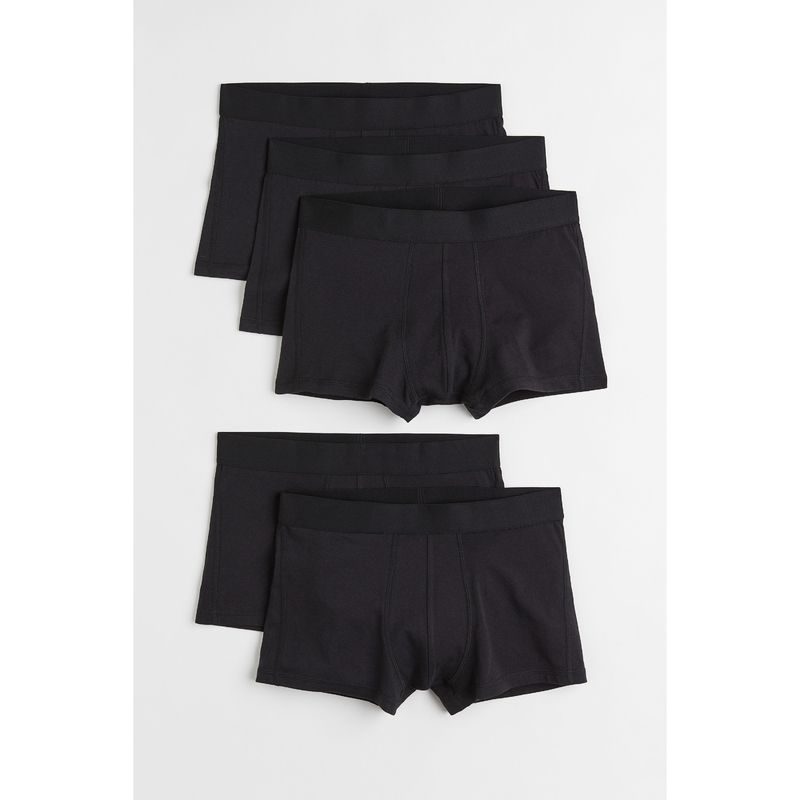 

HM Мужское нижнее белье 5 шт. Летний эластичный трикотаж Комфортное и повседневное со средней посадкой Мужские трусы-боксеры 1070268 Black 160/90