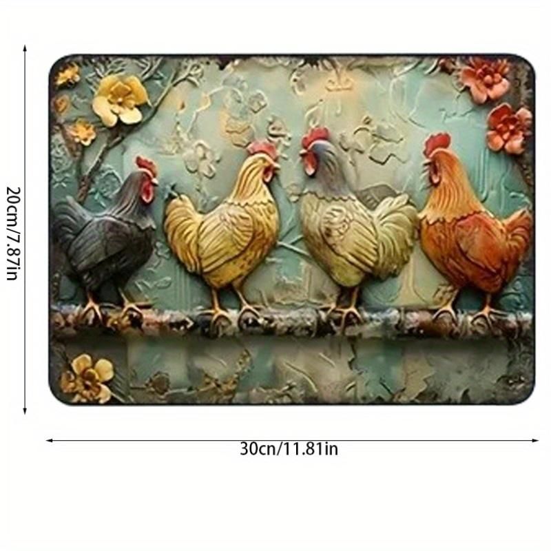 2d Flat 30*20cm, Vintage Rooster Wooden Sign, Versatile Indoor, Outdoor Decor for Living Room, Bedroom, Christmas and Winter Celebrations.