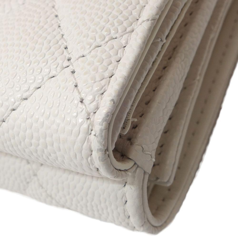 Used CHANEL Classic Small Flap Matelasse Caviar skin Tri-fold wallet AP0230 /083640