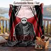 Custom Text Flannel Throw Blanket, Lightweight Cozy Bed Sofa BlanketFriday the 13th Jason Voorhees