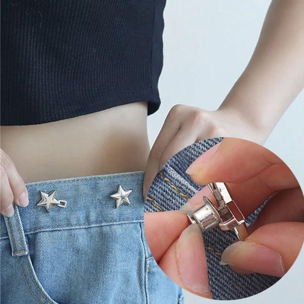 Přezka v pase Jean Fit Utahovací přezky Zapínání na knoflíky Jean Knoflíky pro volné džíny Unisex