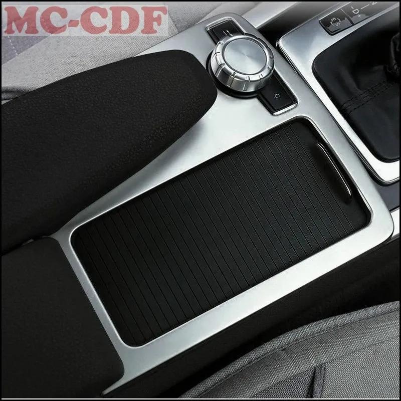 Stainless Steel Water Cup Holder Panel Gear Shift Panel Decorative Strip Frame For Mercedes Benz W204 W212 C180 C200 2007-2014
