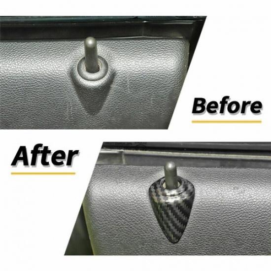Carbon Fiber Door Lock Bin Cover Trim For 2012-2015 Chevrolet Camaro Accessories
