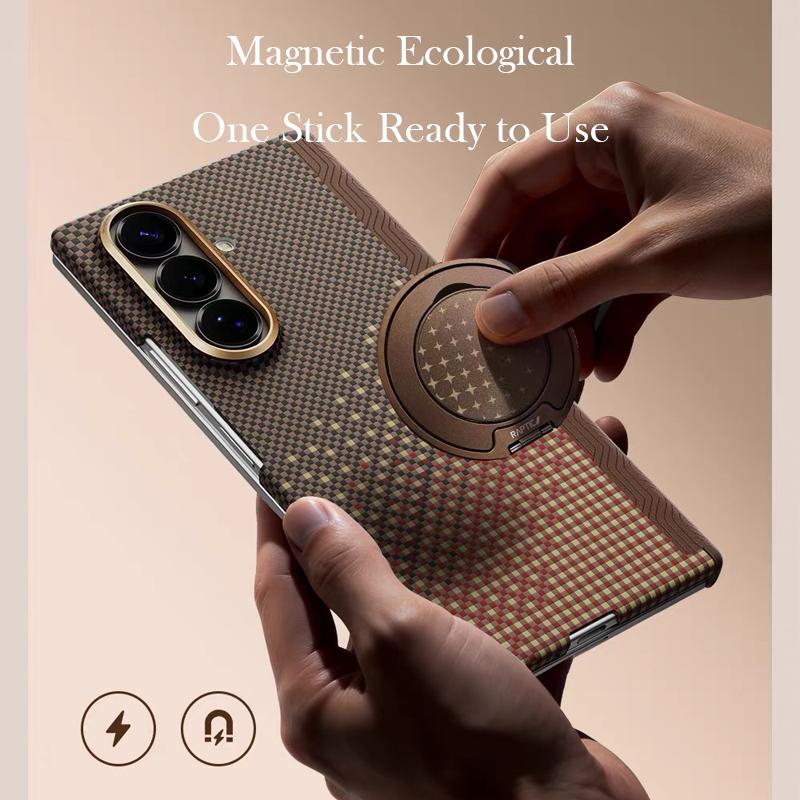 DEFENSE Carbon Fibre Case For Samsung Z Fold 8 Kevlar Wireless Charging Back Cover Case for SAMSUNG Z FOLD 8