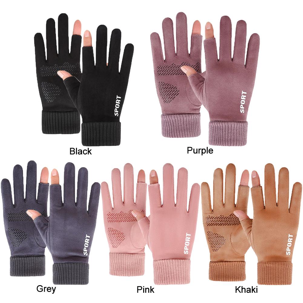 Touch Screen Electric Heated Hand Warmer Non-Slip USB Rechargeable Heating Thermal Gloves Soft 2 Finger Heated Gloves Windproof