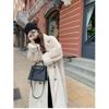 Women's Autumn and Winter Imitation Rabbit Fur Thick and Warm Temperament Long Coat, Long Sleeved One Collar Elegant Suit Coat