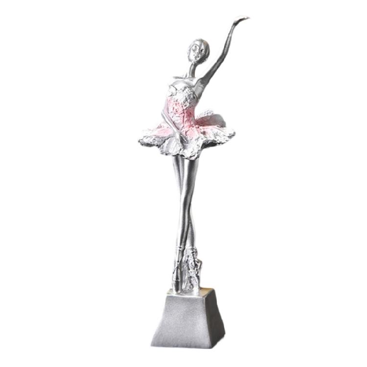 Resin Ballet Dancer Sculpture Girl Figurines Elegant Statues  Decoration for Cabinet Desktop