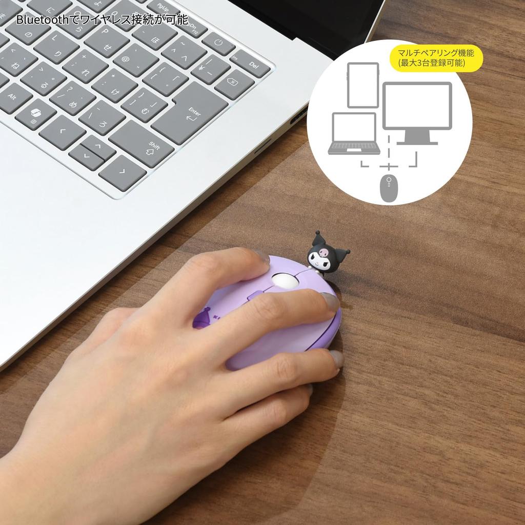 Gourmandies Sanrio Characters Bluetooth Mouse Kuromi SANG-558KU