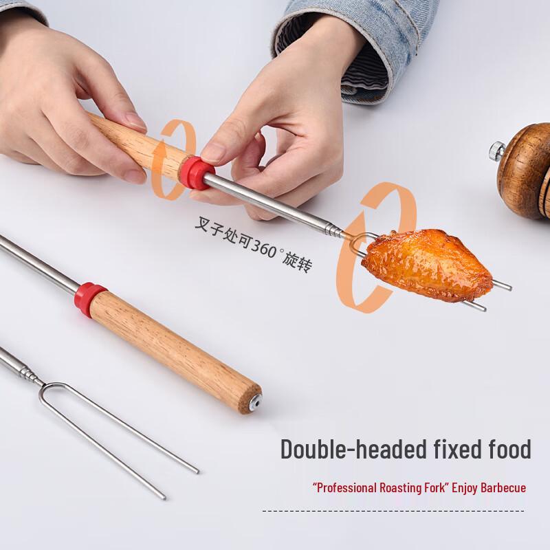 Wysuwane drewniane widelce do grilla Anvelo