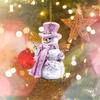 Pink Snowman Christmas Decorations Flat Printing Cartoon Hanging Pendants Christmas Gift Car Hangable Embellishment
